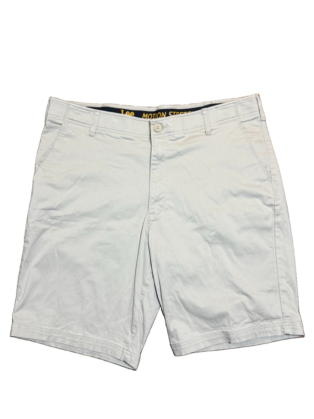 Men’s Lee Motion Stretch Performance Shorts White Ivory Size 40 Chino Comfort